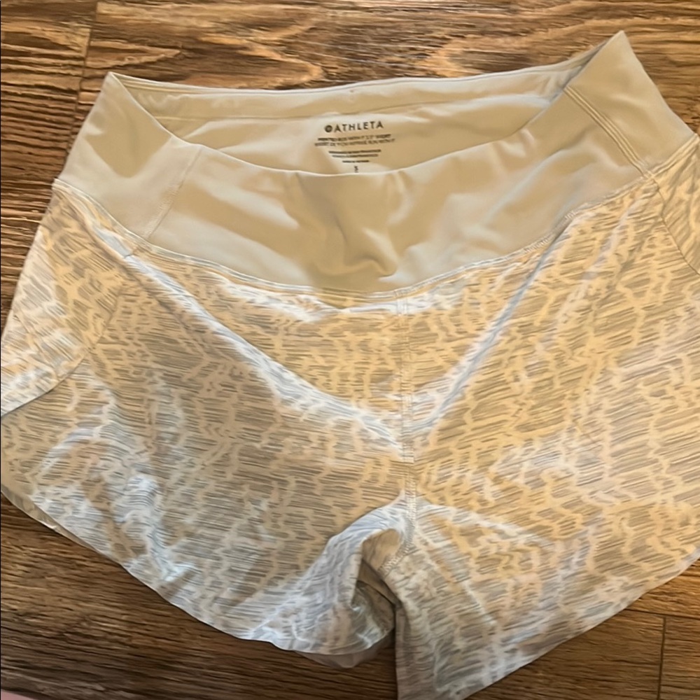 Athleta Teal and White Patterned Shorts
